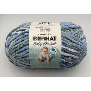 NEW Bernat Baby Blanket Yarn LOVELY BLUE 10.5oz/220yds Soft Blues Greens